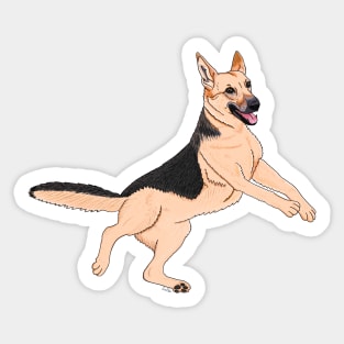 German Shepherd Jumping Sticker